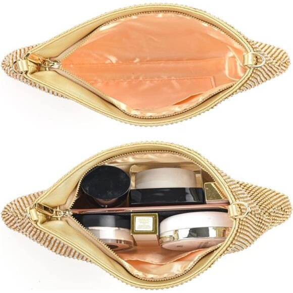 Sparkly Rhinestone Evening Clutch Bag Women Wedding Prom Party Purse Handbag - Picture 4 of 7